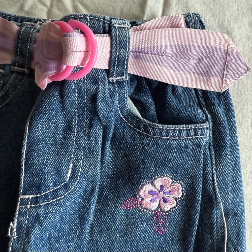 Little Lass Pink & Purple 3 Pc Kids Matching Jeans Set Cami Cardigan Size 24 Mo - Picture 11 of 16